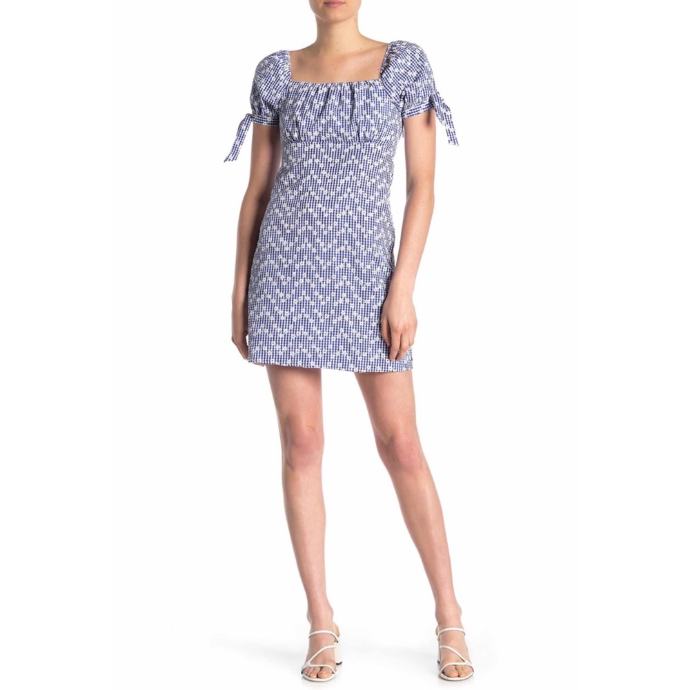 Gingham Puff Sleeve Mini Dress